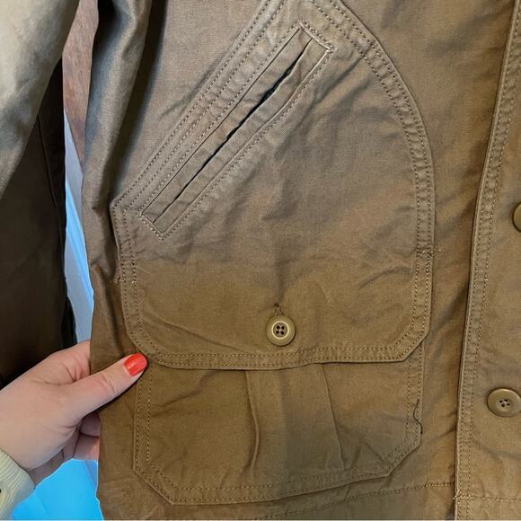 NWT American Eagle Jacket Brown Canvas Button Jacket Medium Duck Barn Worker‎ - Picture 6 of 10